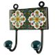 White Floral Ceramic Tile Hook